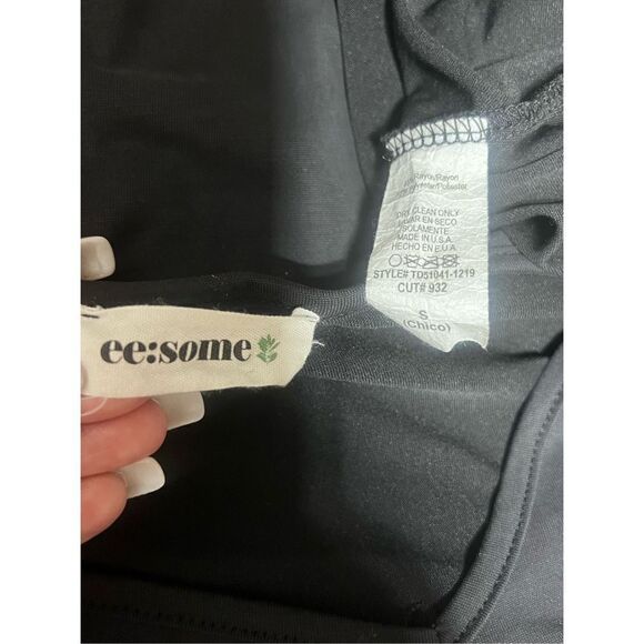 ee:some Long Sleeve Black Knit Top 70's Retro Style Size Small - Picture 5 of 5